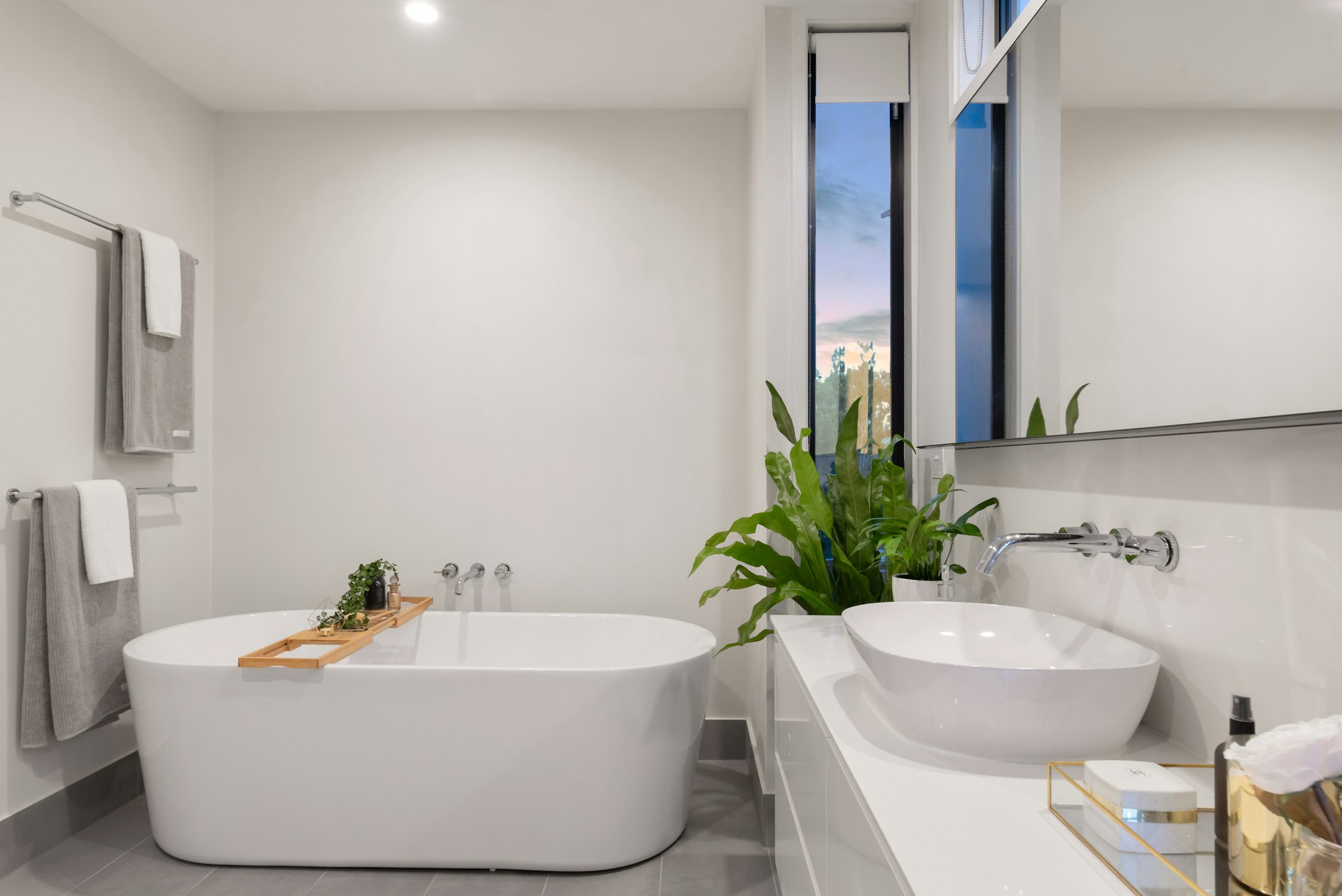 Master bathroom with dual vanities